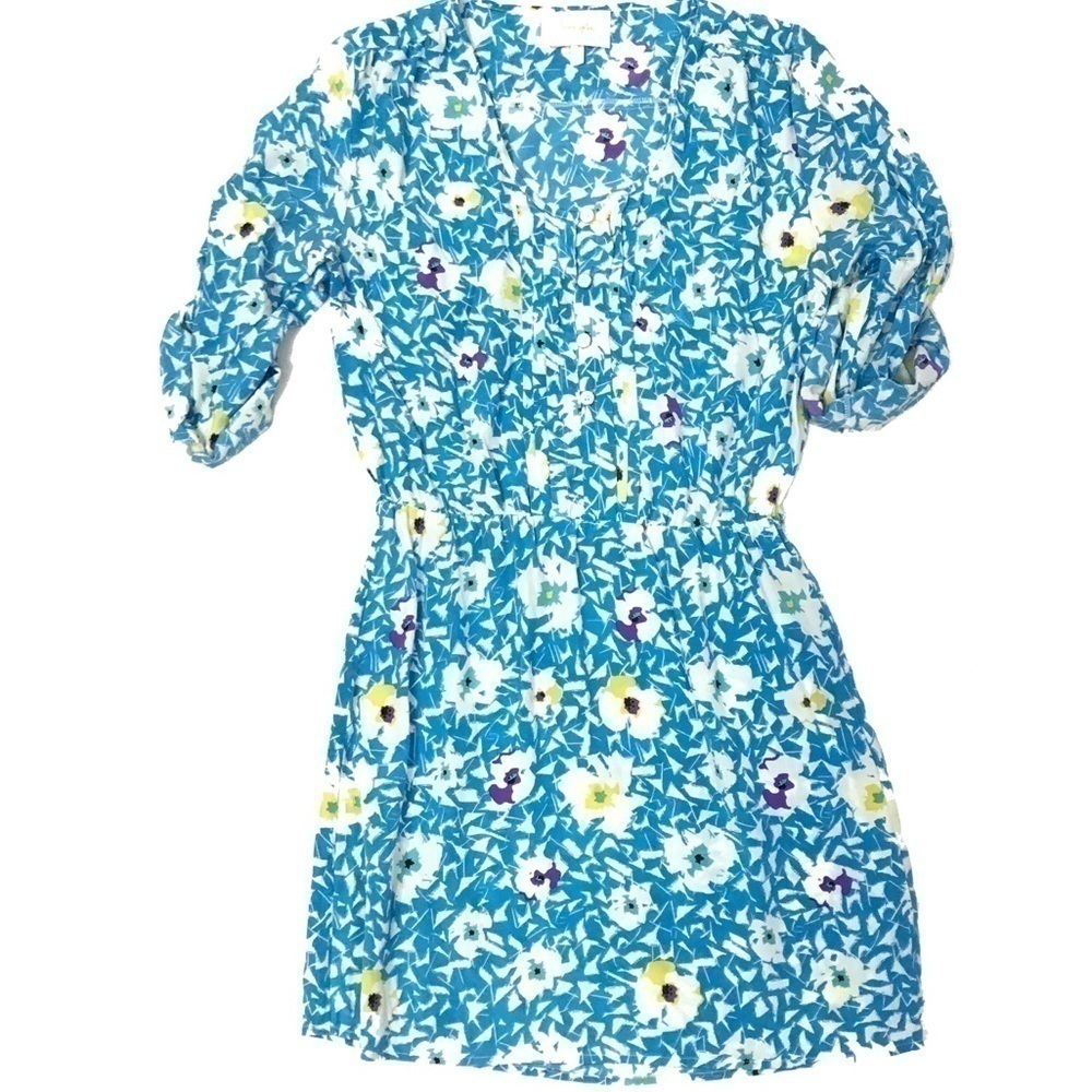 Yumi Kim Silk Floral Dress Elastic Waist Small